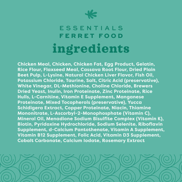Oxbow Essentials Ferret Food Ingredients