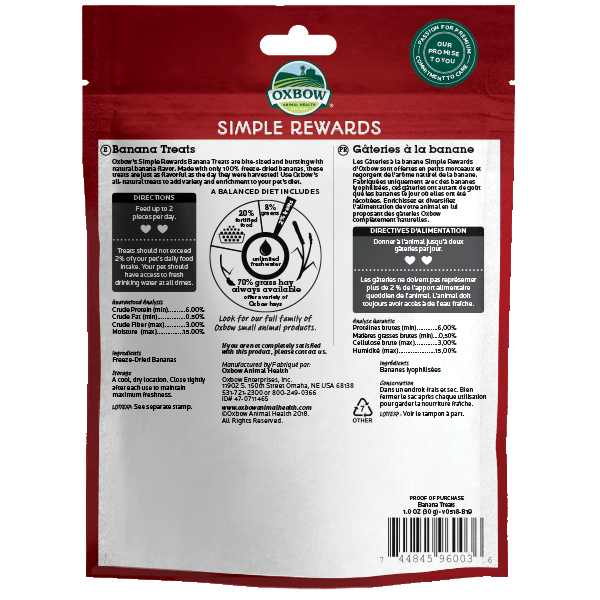 Oxbow SR Banana Treat 1oz